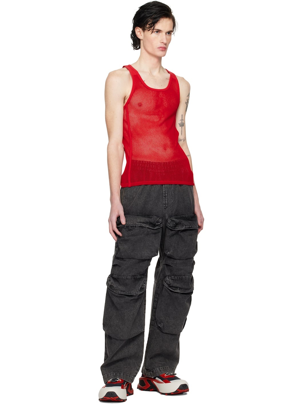 Black D-Baertson-S Denim Cargo Pants - 4