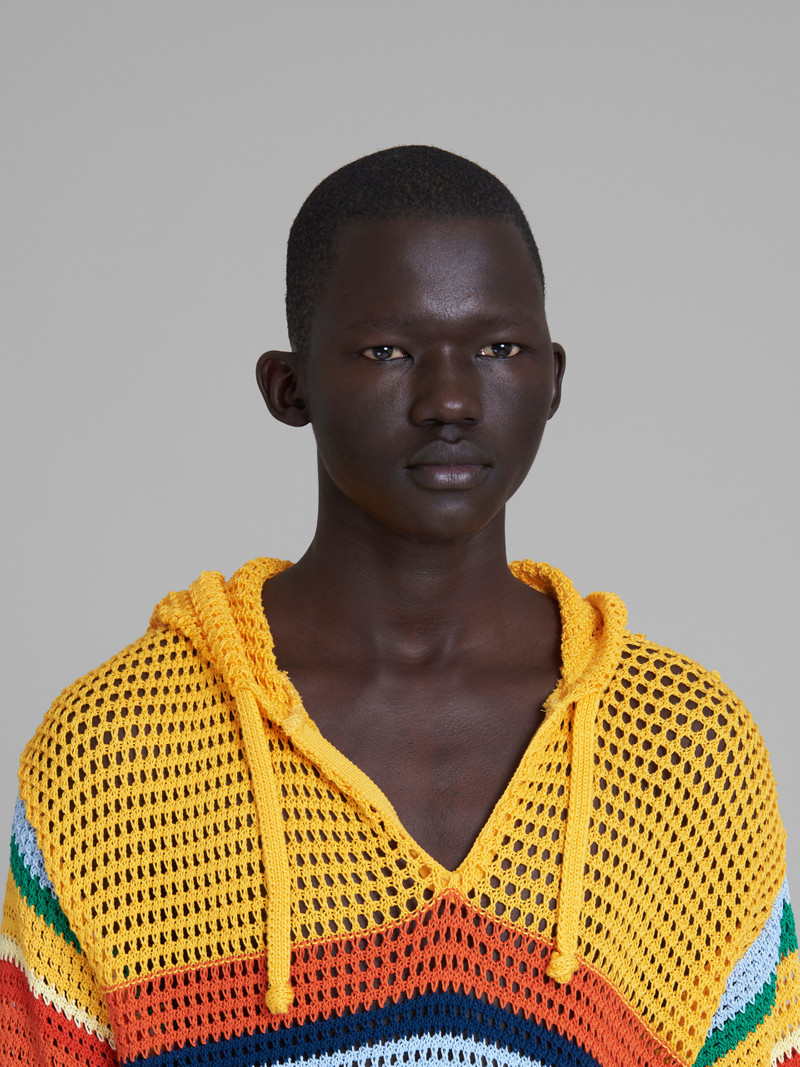 MARNI X NO VACANCY INN - MULTICOLOUR COTTON-KNIT HOODIE 4