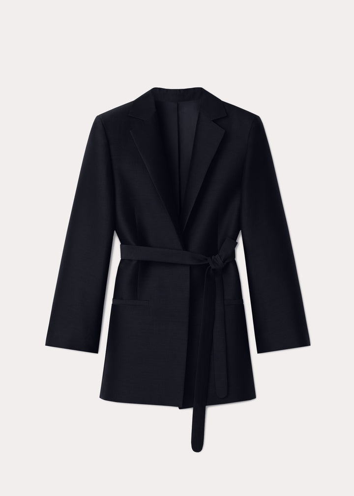 Belted evening blazer black - 1