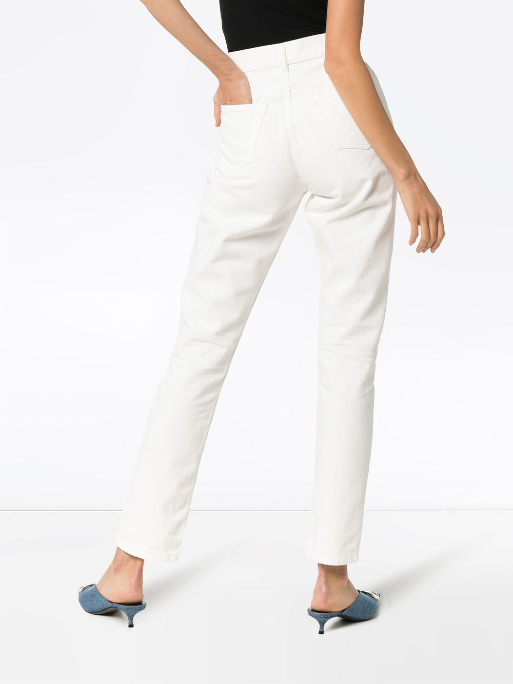 high waisted slim leg jeans - 4