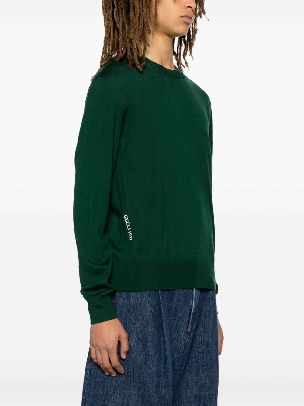embroidered-logo wool jumper - 3