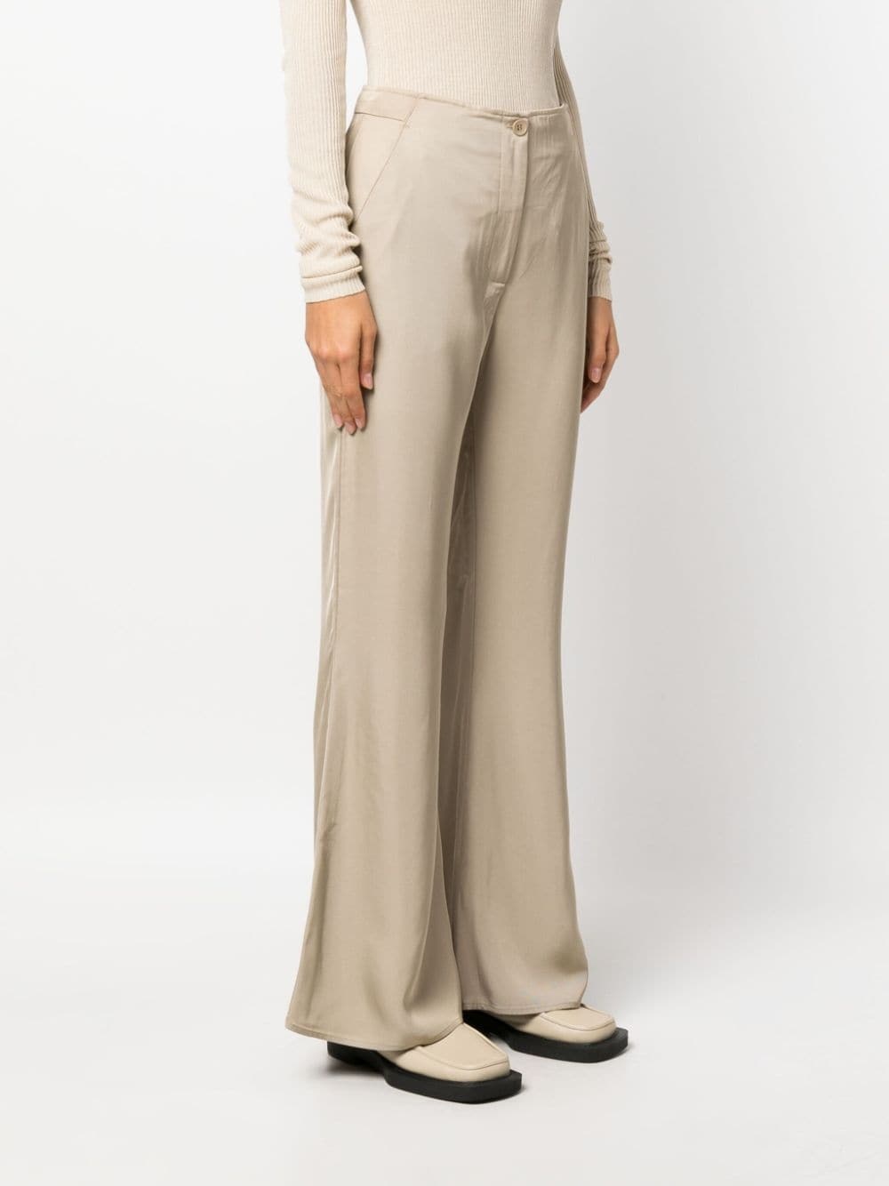 high-waist flared trousers - 3