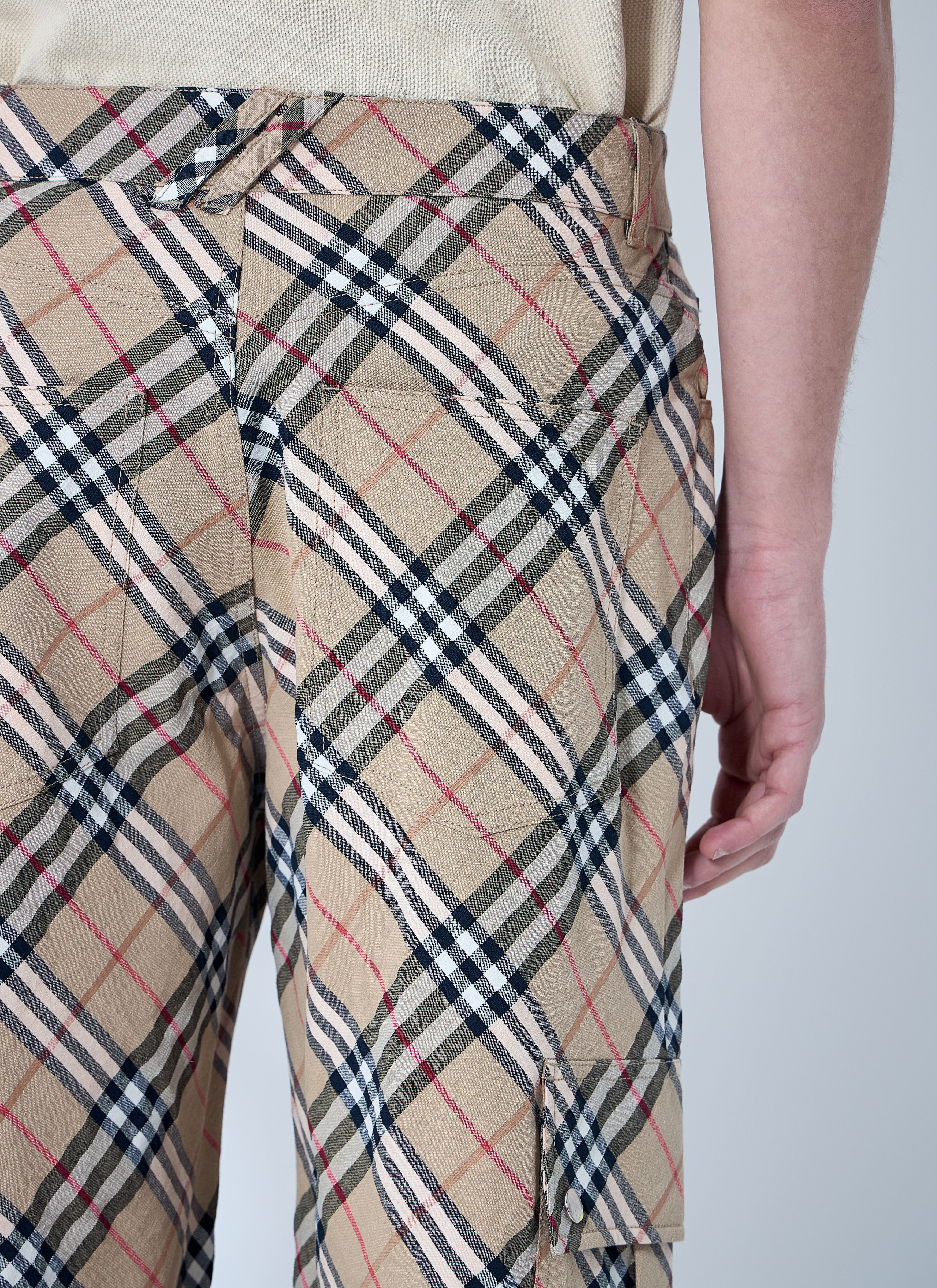 Burberry Men Check Linen-Blend Pants - 6