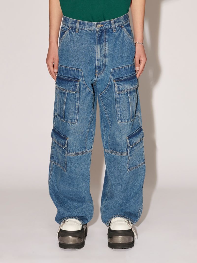 POCKETS DENIM CARGO PANTS - 3