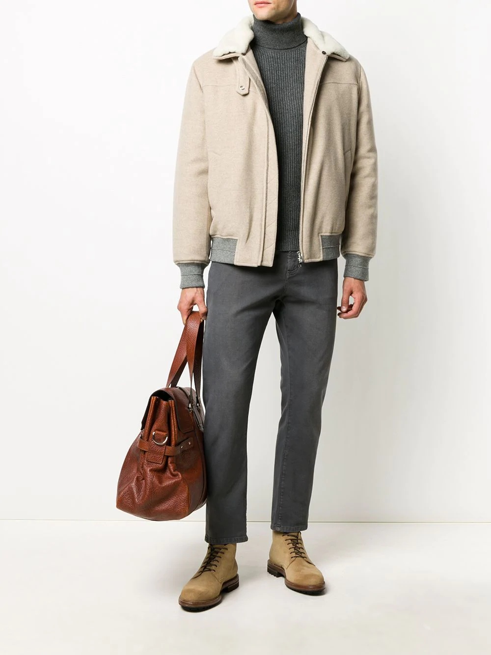 contrast-trimmed cashmere jacket - 2