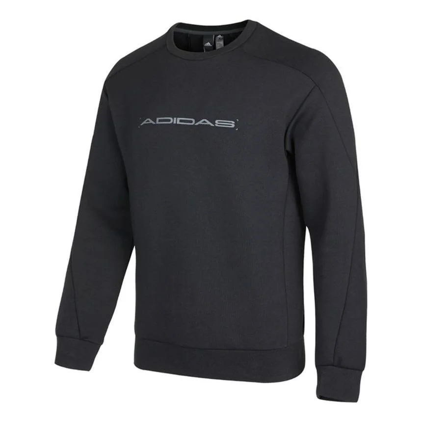 Men's adidas Th Eng Sweat Logo Printing Casual Sports Pullover Black H39272 - 1