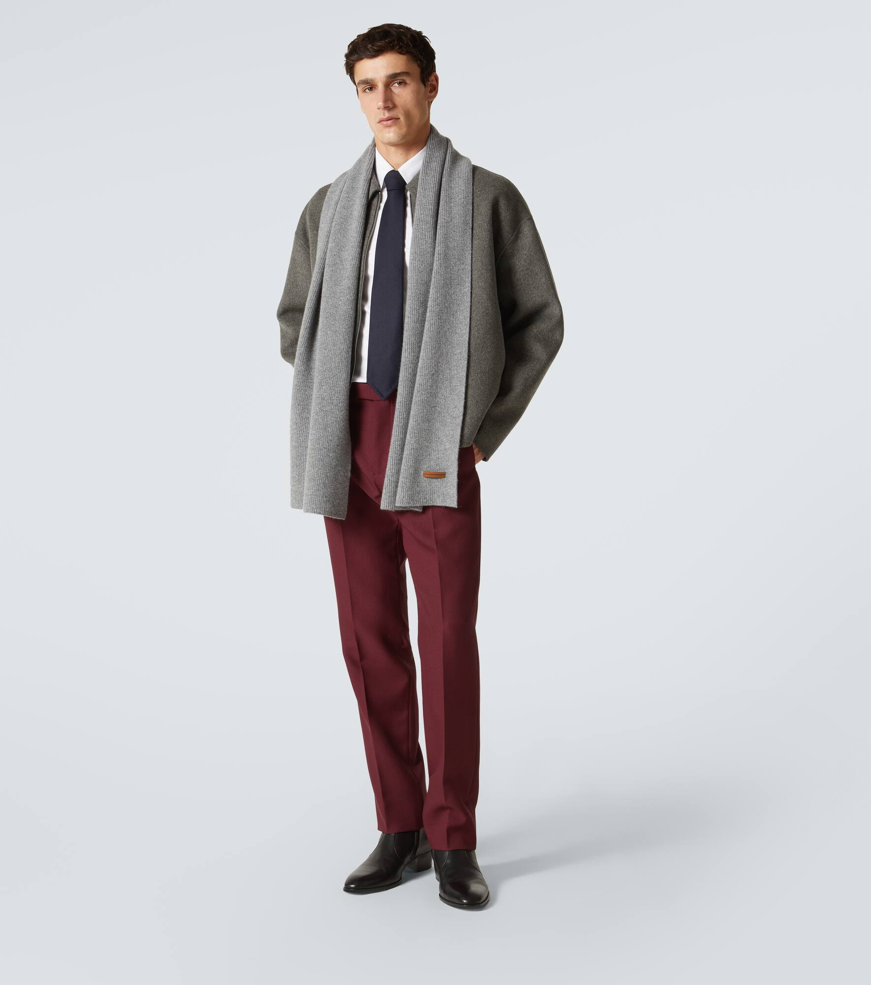 Ribbed-knit cashmere scarf - 4