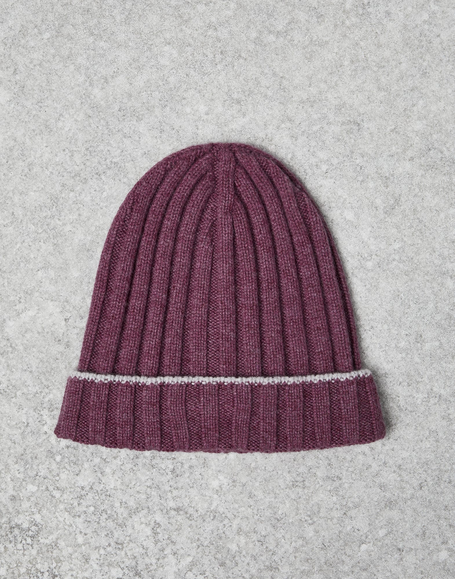 Cashmere rib knit beanie - 1