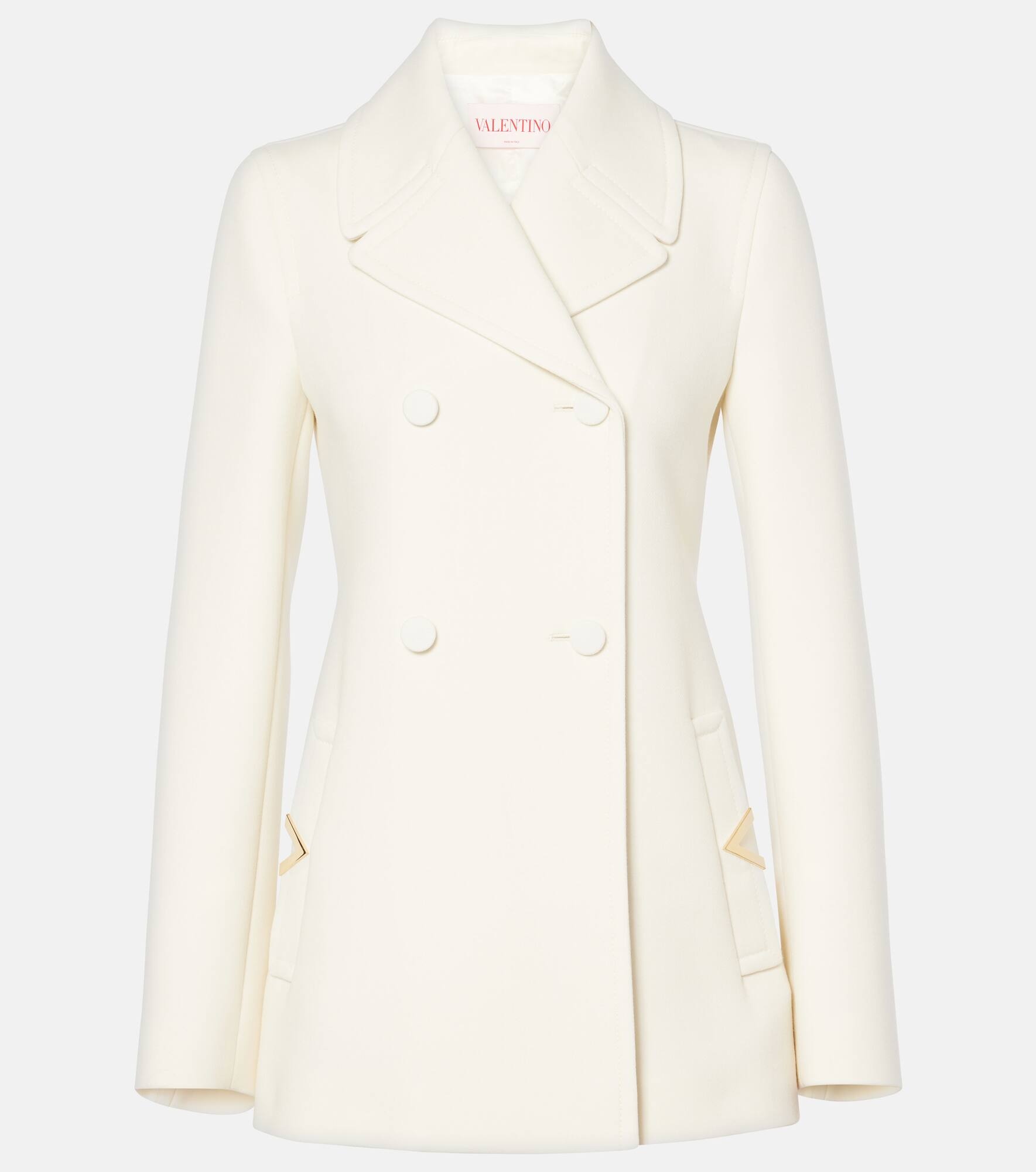 Wool-blend crêpe blazer - 1