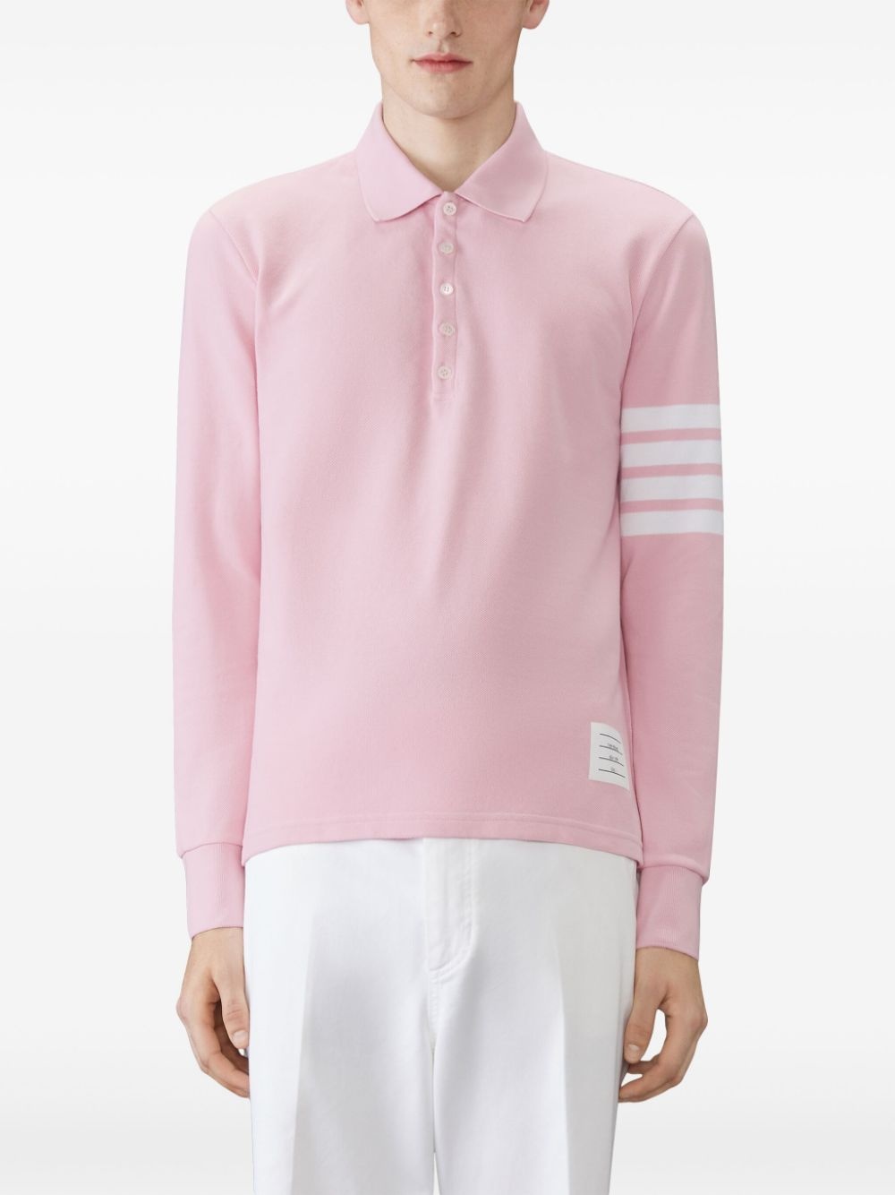 three-stripe long-sleeved polo shirt - 3