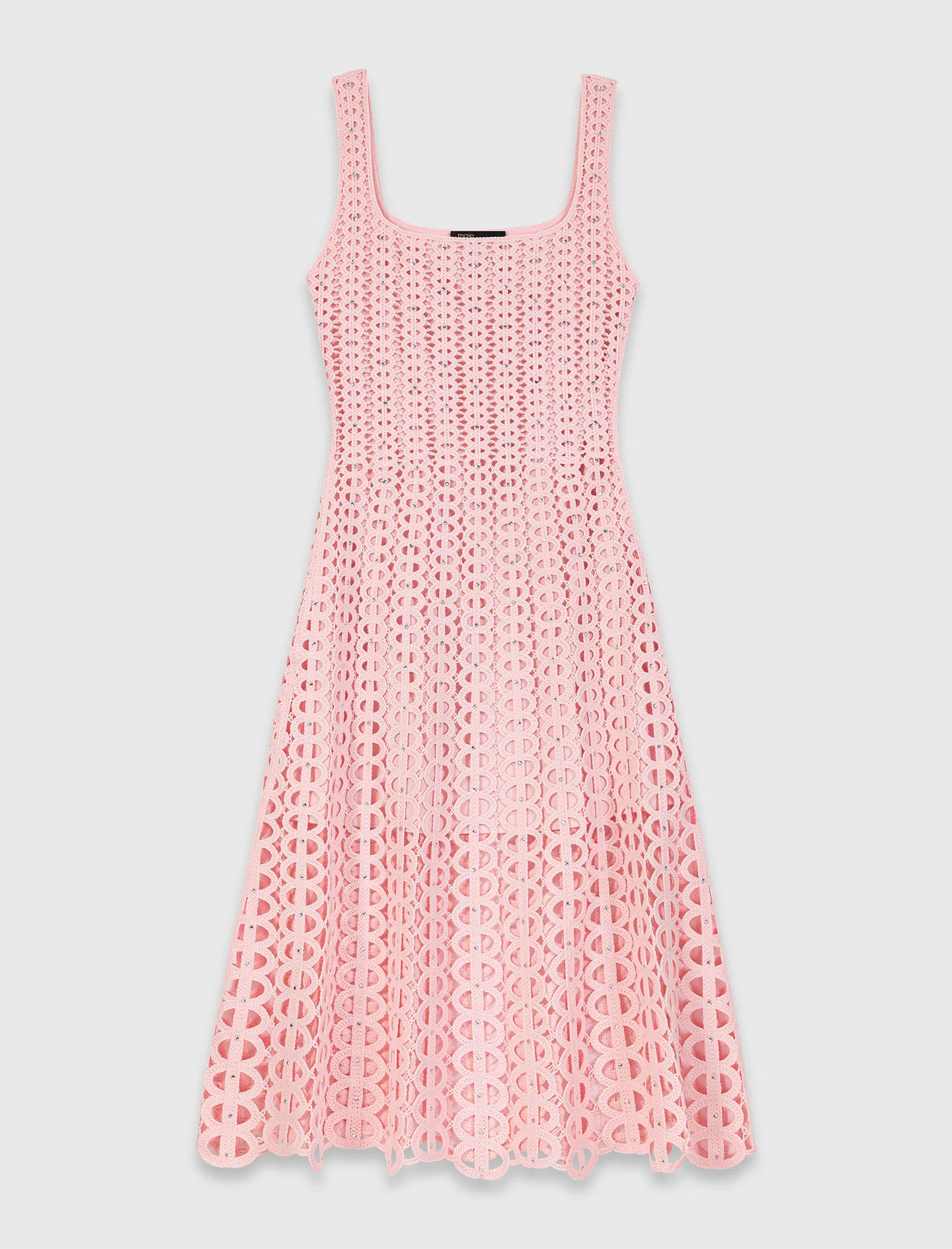 Rhinestone crochet midi dress - 1