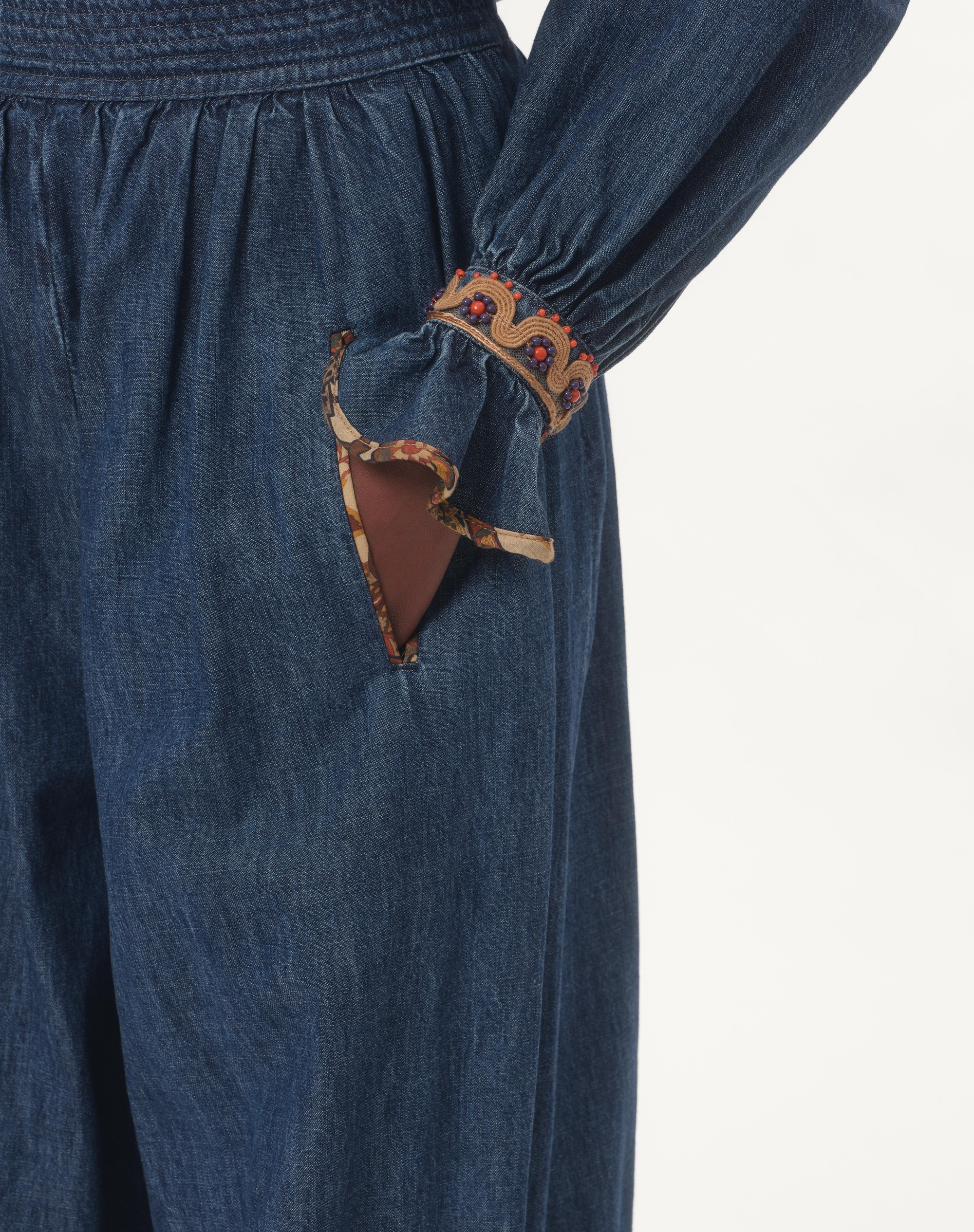 CHAMBRAY DENIM PANTS - 3