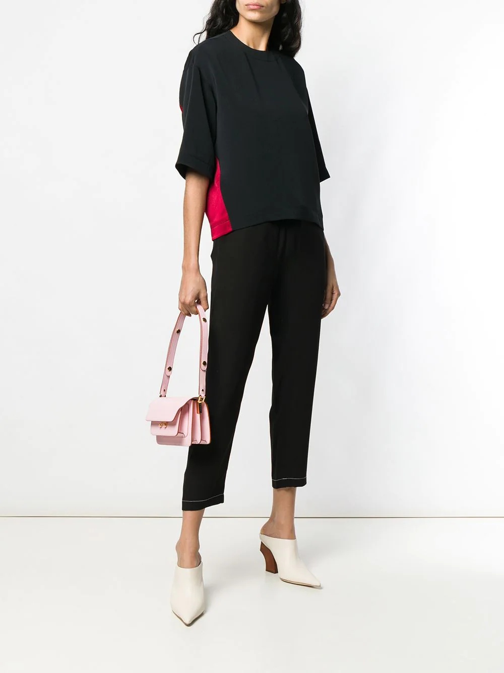 cropped elasticated trousers - 2