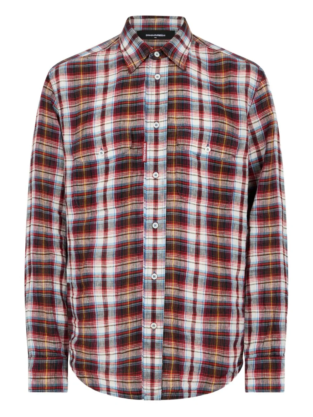 plaid-pattern long-sleeve shirt - 1
