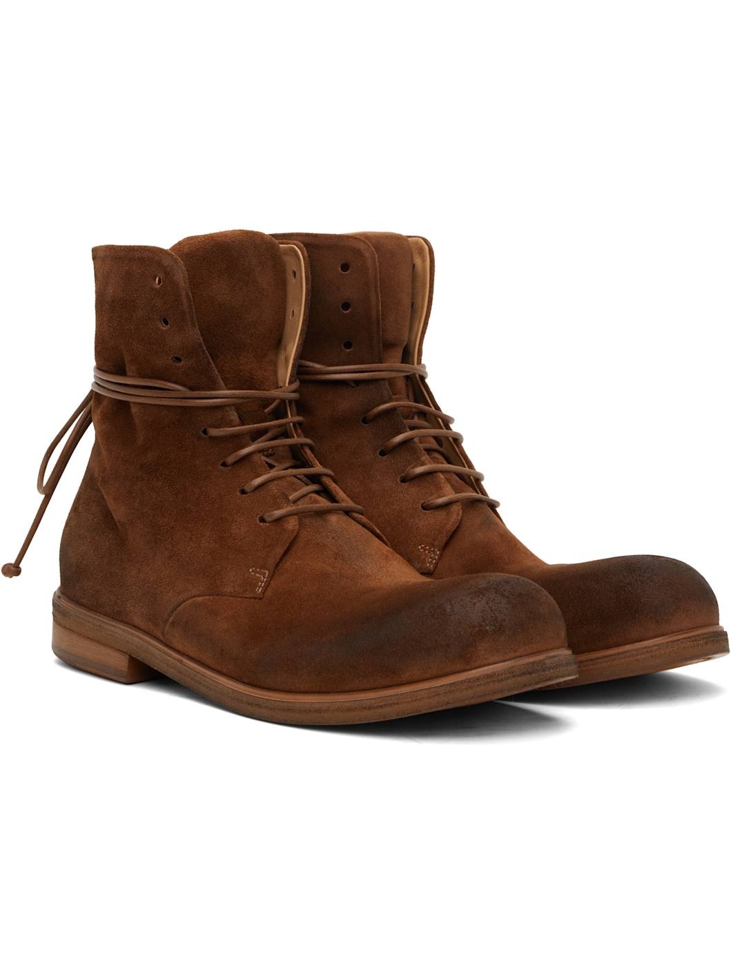 SSENSE Exclusive Brown Zucca Media Ankle Boots - 4