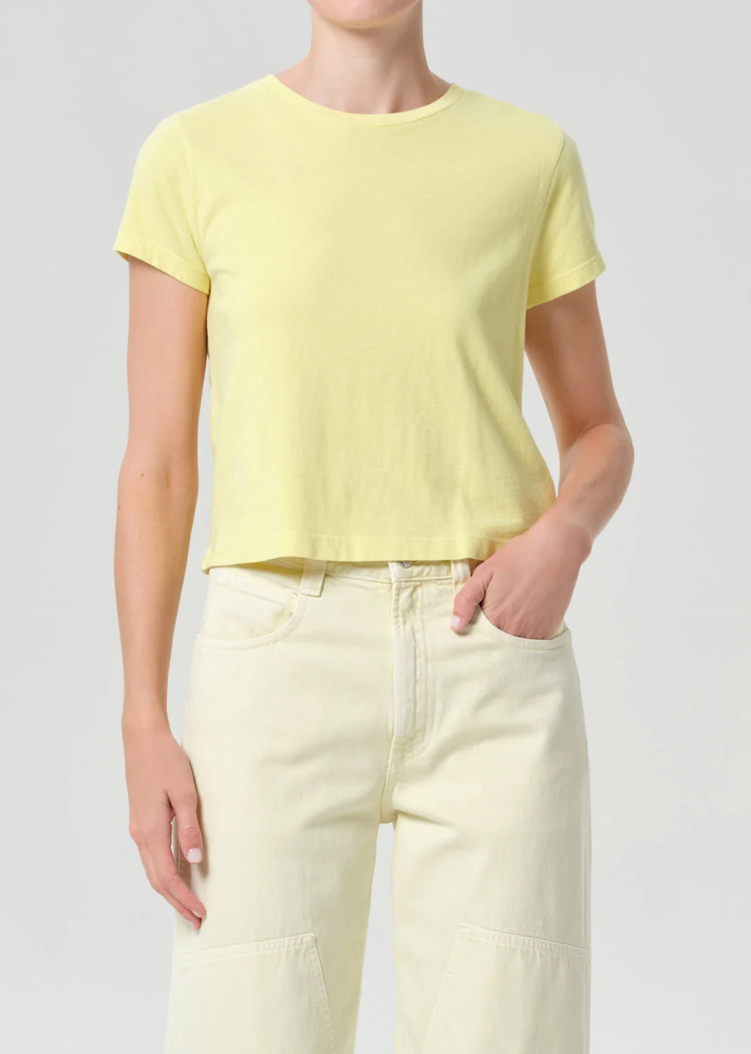 ADINE SHRUNKEN TEE IN CANARY - 1