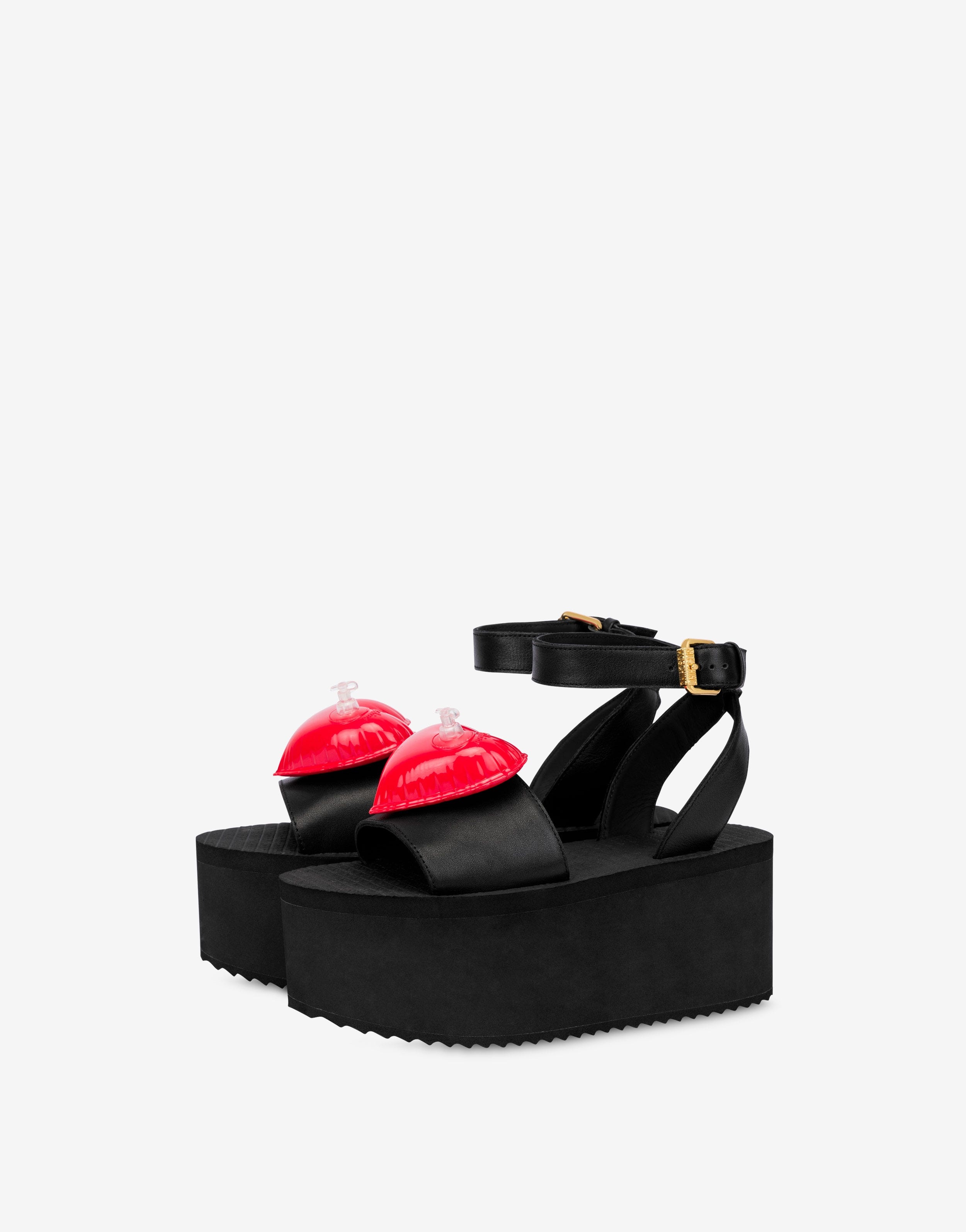 INFLATABLE HEART PLATFORM WEDGE SANDALS - 1