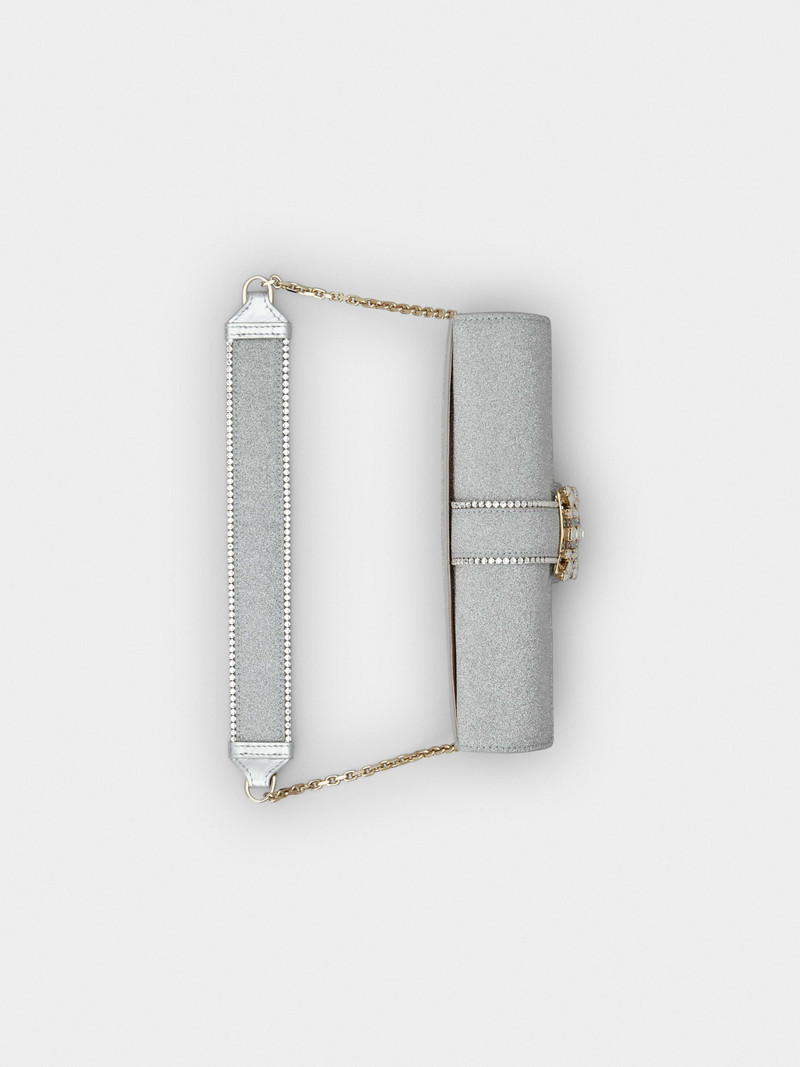 Miss Vivier Strass Buckle Clutch in Glitter Fabric 6