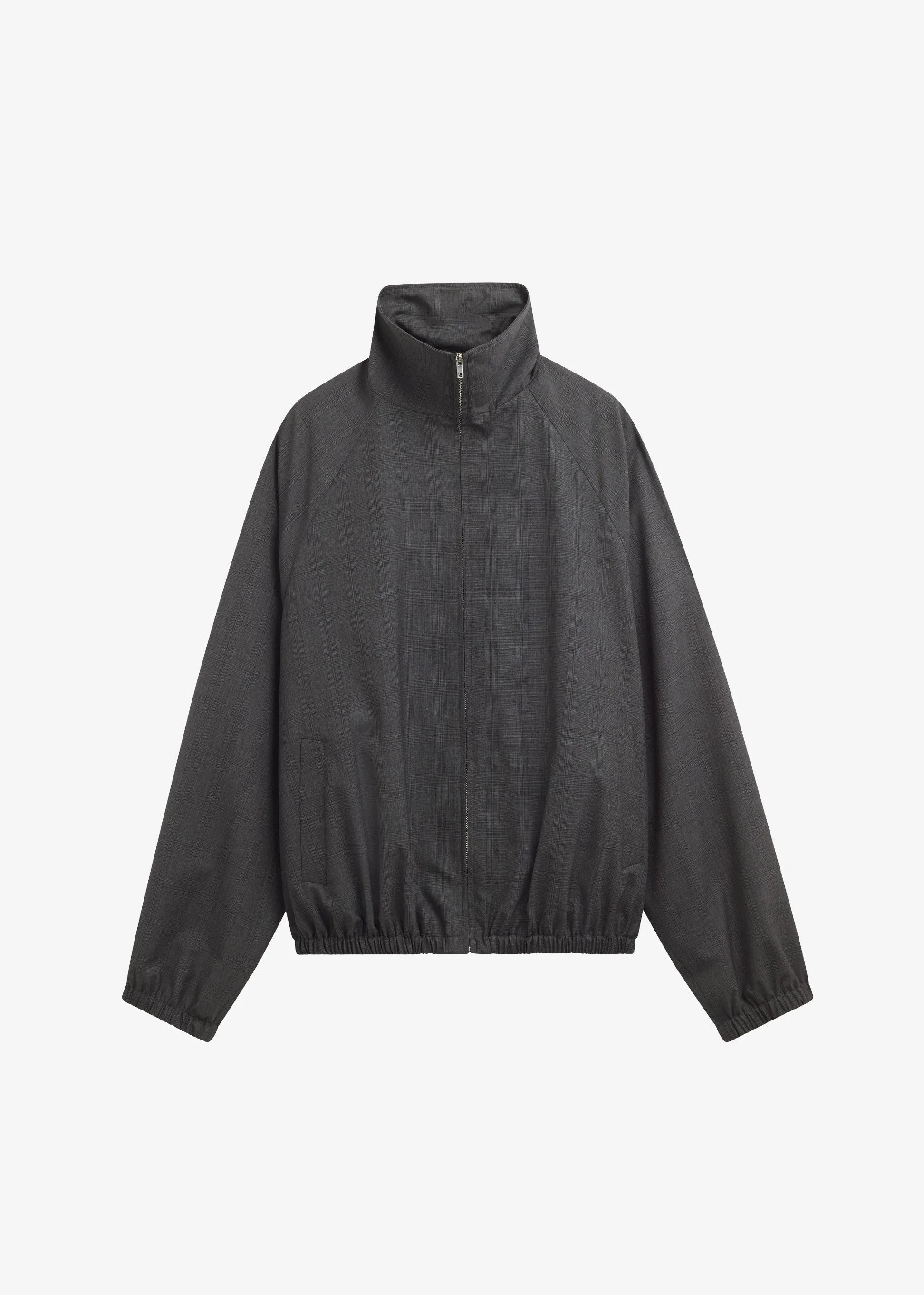 Baxter Plaid Track Jacket - Dark Grey - 1