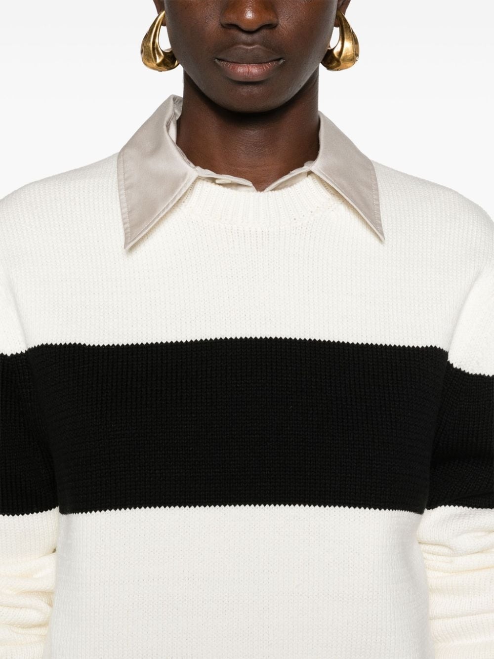 striped crew-neck jumper - 5