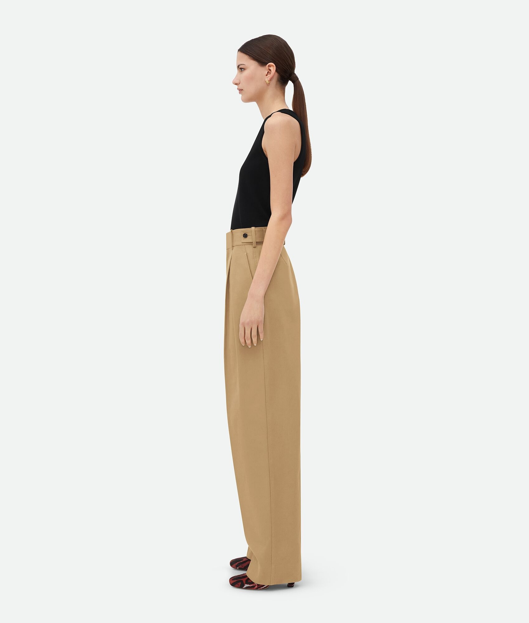 Cotton Twill Tapered Trousers - 2