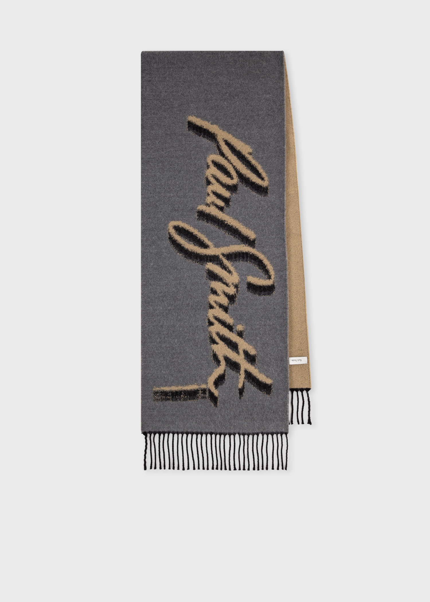 Wool-Blend Shadow Logo Jacquard Scarf - 1