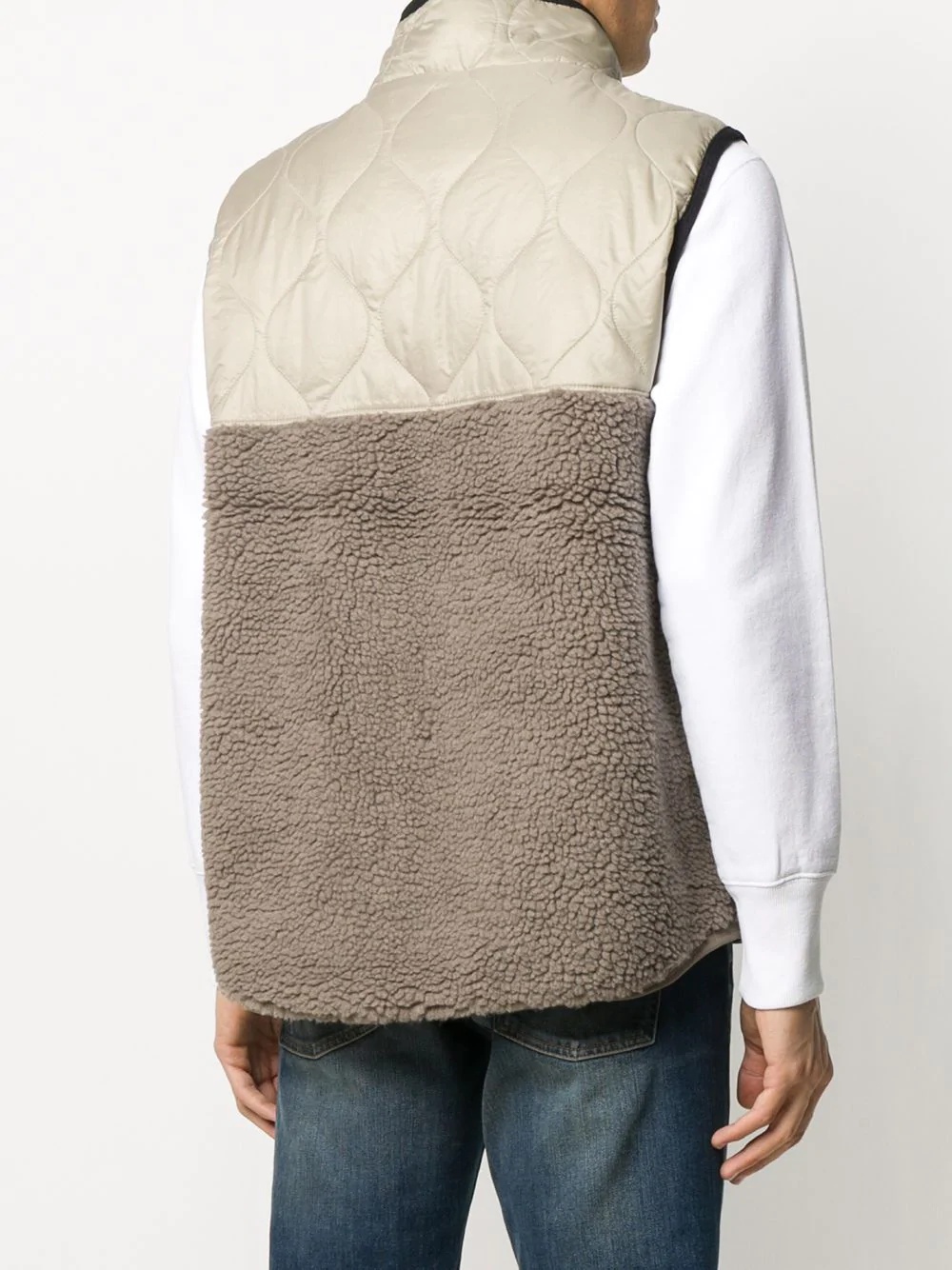 two-tone padded gilet - 4