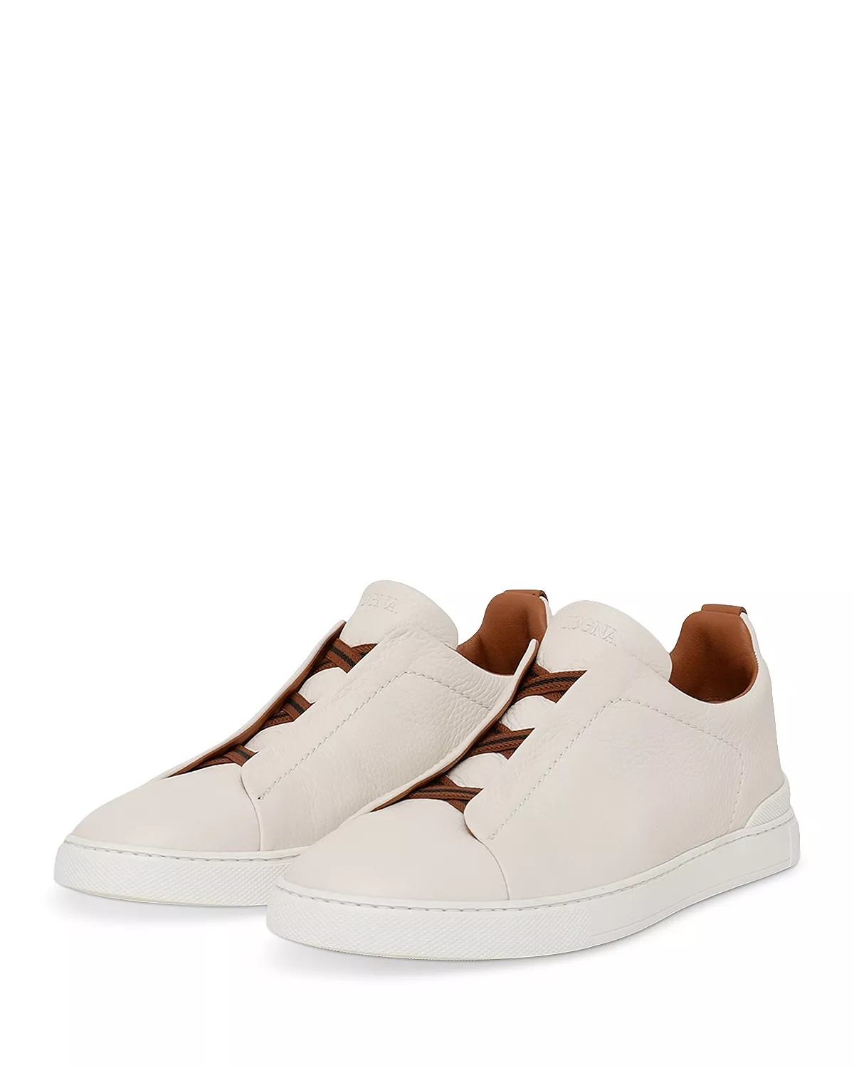 Men's White Deerskin Triple Stitch™ Low Top Sneakers - 3