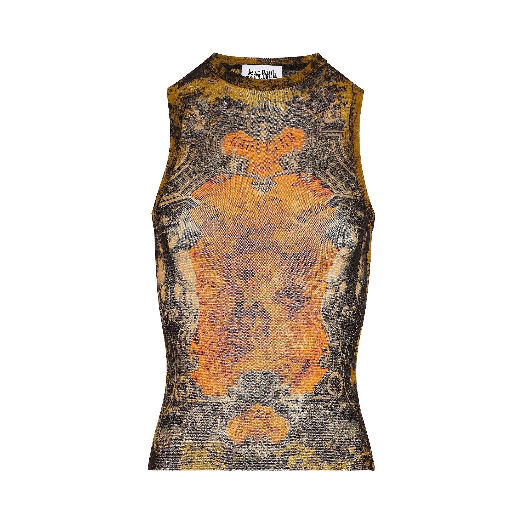 Jean Paul Gaultier Médaillon Tank Top 'Black/Khaki/Orange' - 1