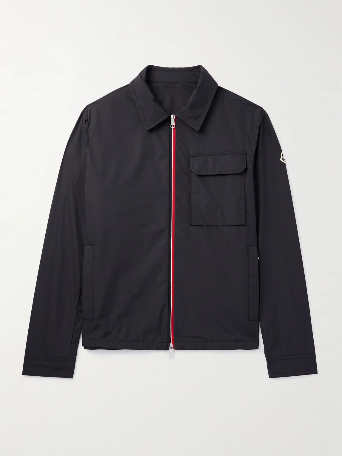 Logo-Appliquéd Grosgrain-Trimmed Shell Overshirt - 1