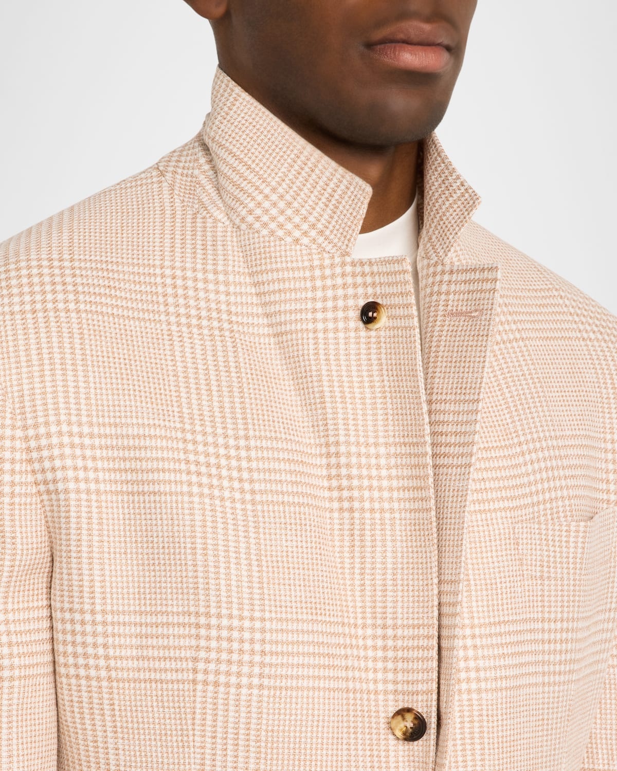 Men's Macro Prince of Wales Single-Breasted Sport Coat - 6