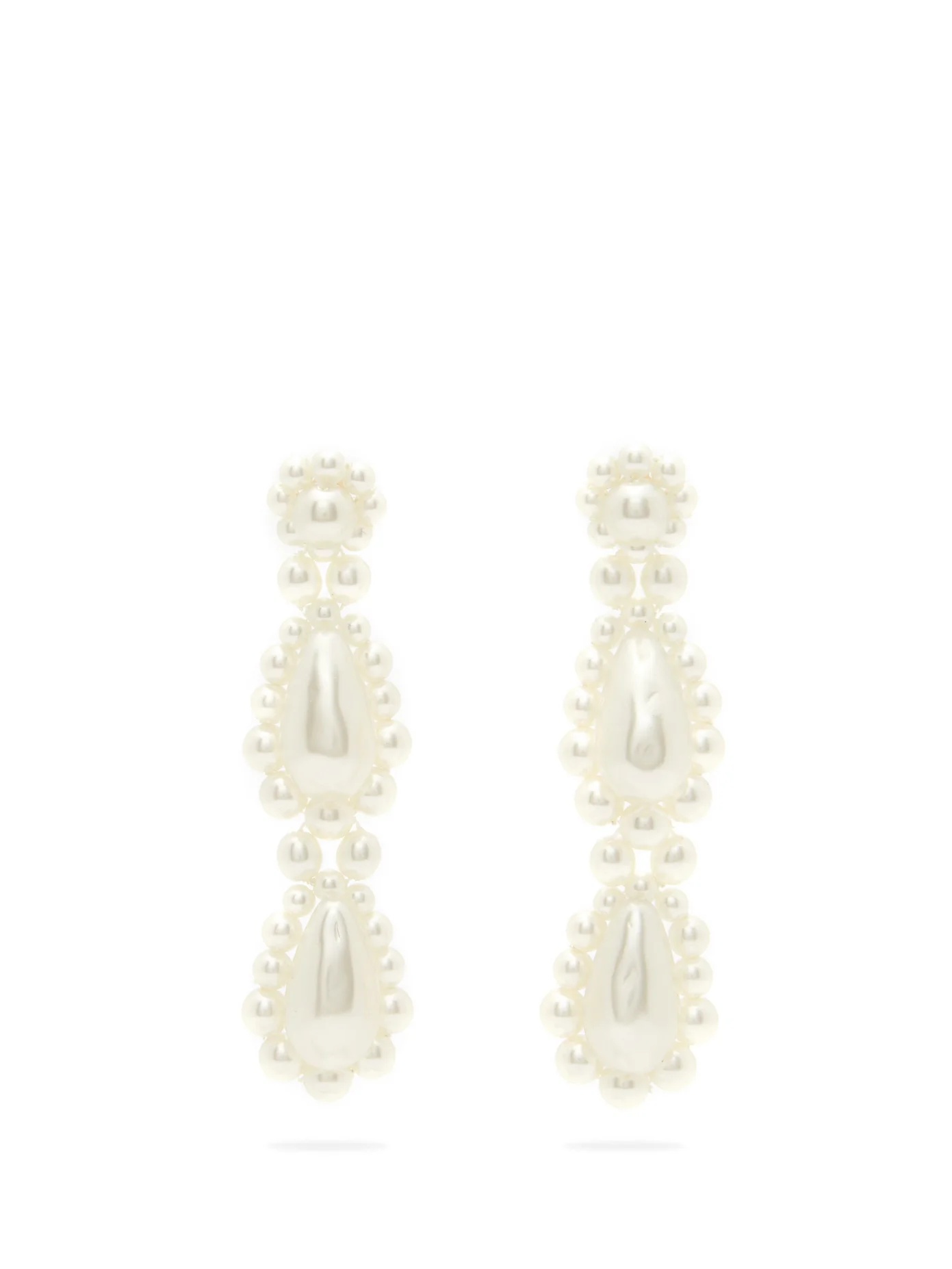 Drop faux-pearl earrings - 1