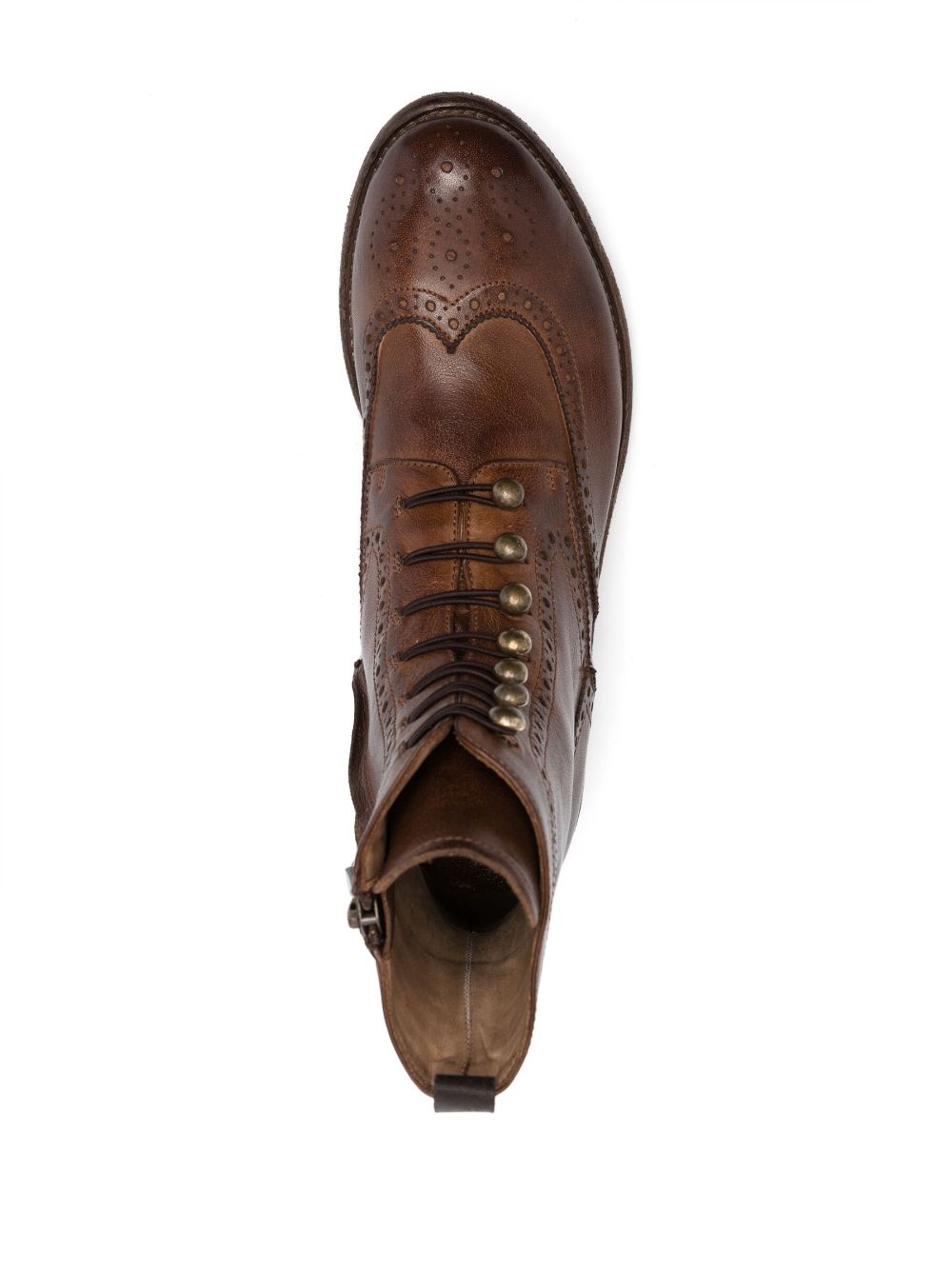 perforated-detail leather boots - 4