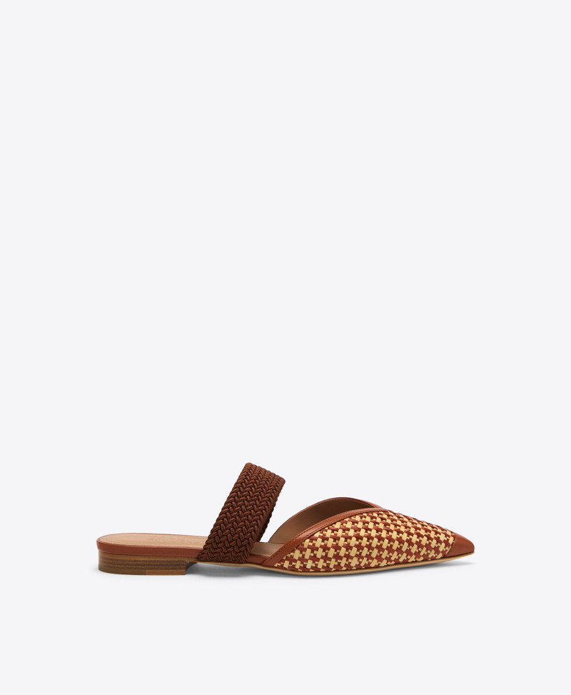 Manu Tan Raffia Flat Mules 1