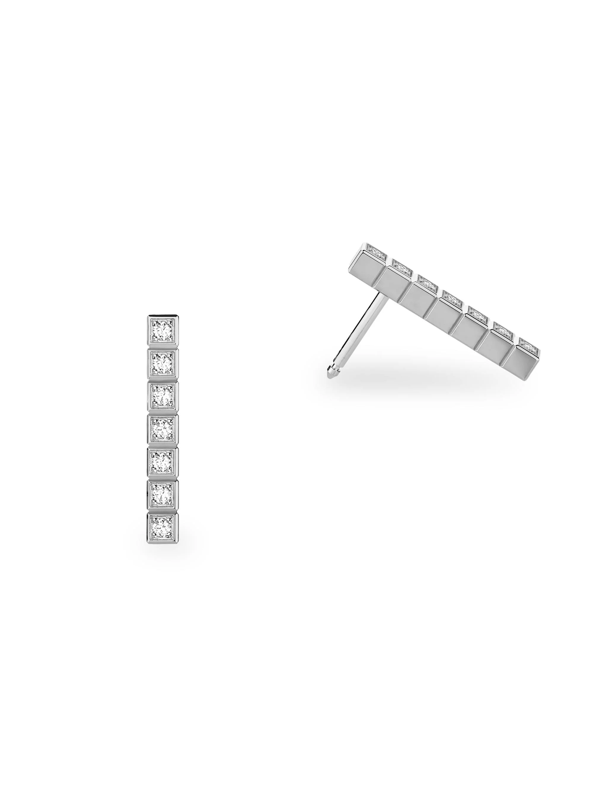 Women's Ice Cube Diamond & 18K White Gold Earrings - 1
