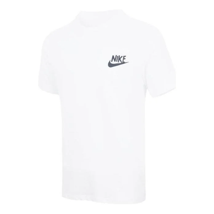 Men's Nike Sportswear Logo Alphabet Printing Round Neck Short Sleeve White T-Shirt DR7810-100 - 1