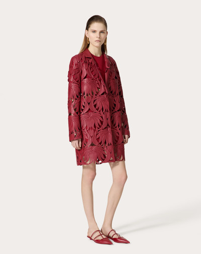Valentino EMBROIDERED ATLAS NAPPA COAT outlook