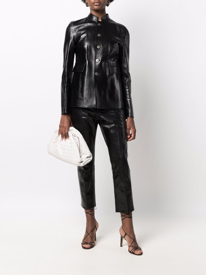 SAPIO single-breasted leather jacket outlook