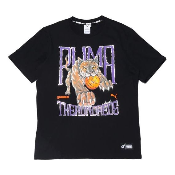 PUMA x The Hundreds Tee Printing Round Neck Short Sleeve Black 596750-01 - 1