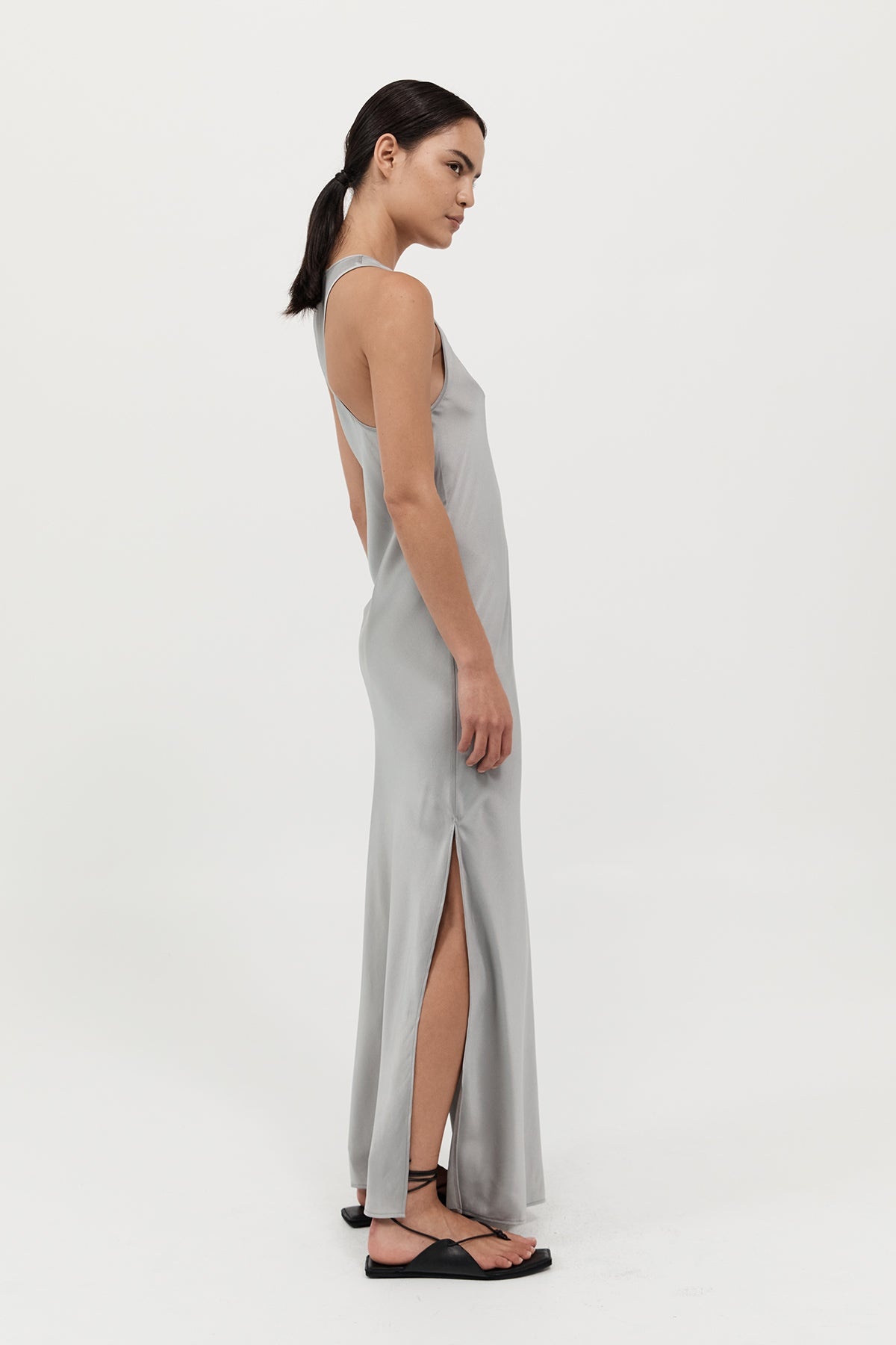 Bias Tank Dress - Silver - 4