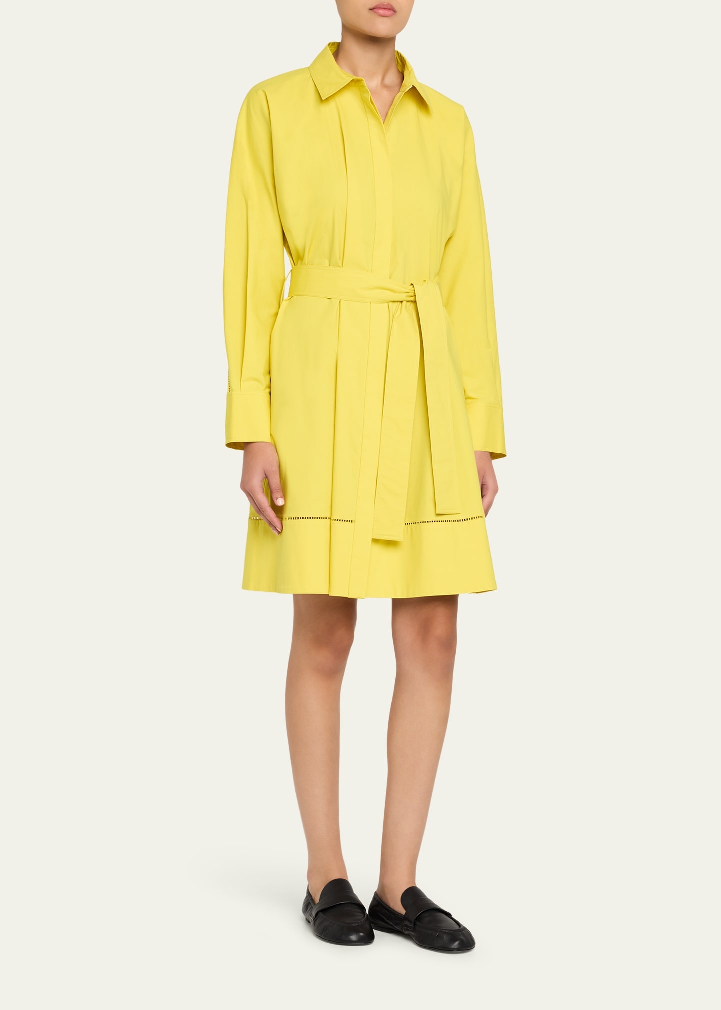 Sammy Belted Ladder Stitch Poplin Dress - 4