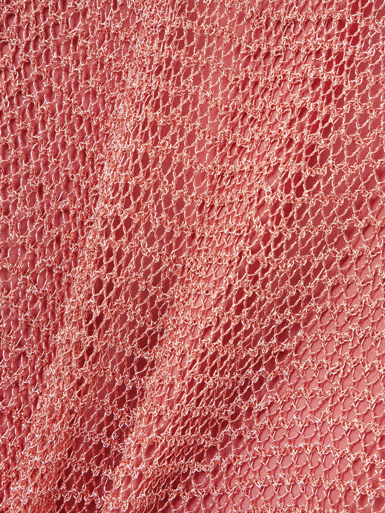 Metallic open-knit midi dress Pink - 4