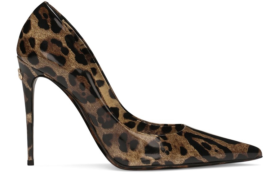 Printed polished calfskin pumps - 1