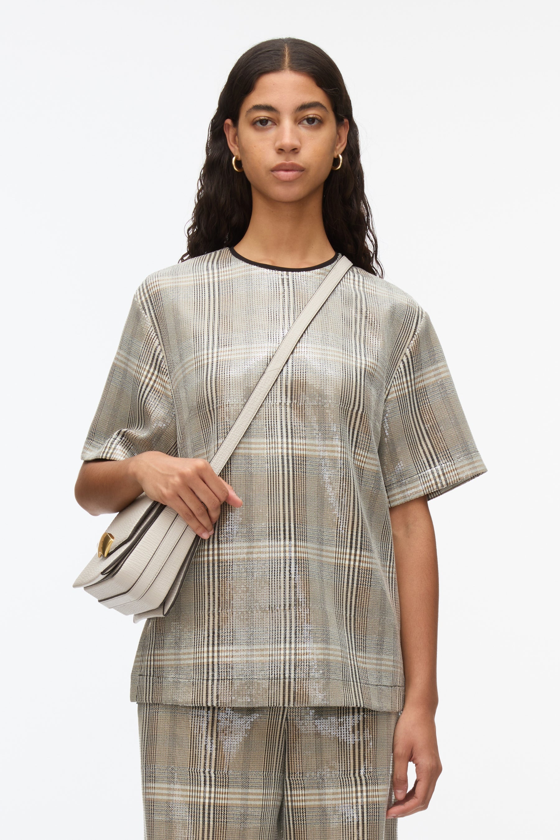 Sequin Plaid Tee - 2