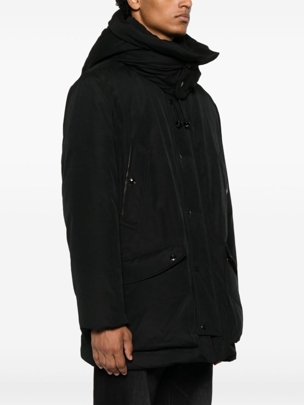 zip-up hooded down coat - 3