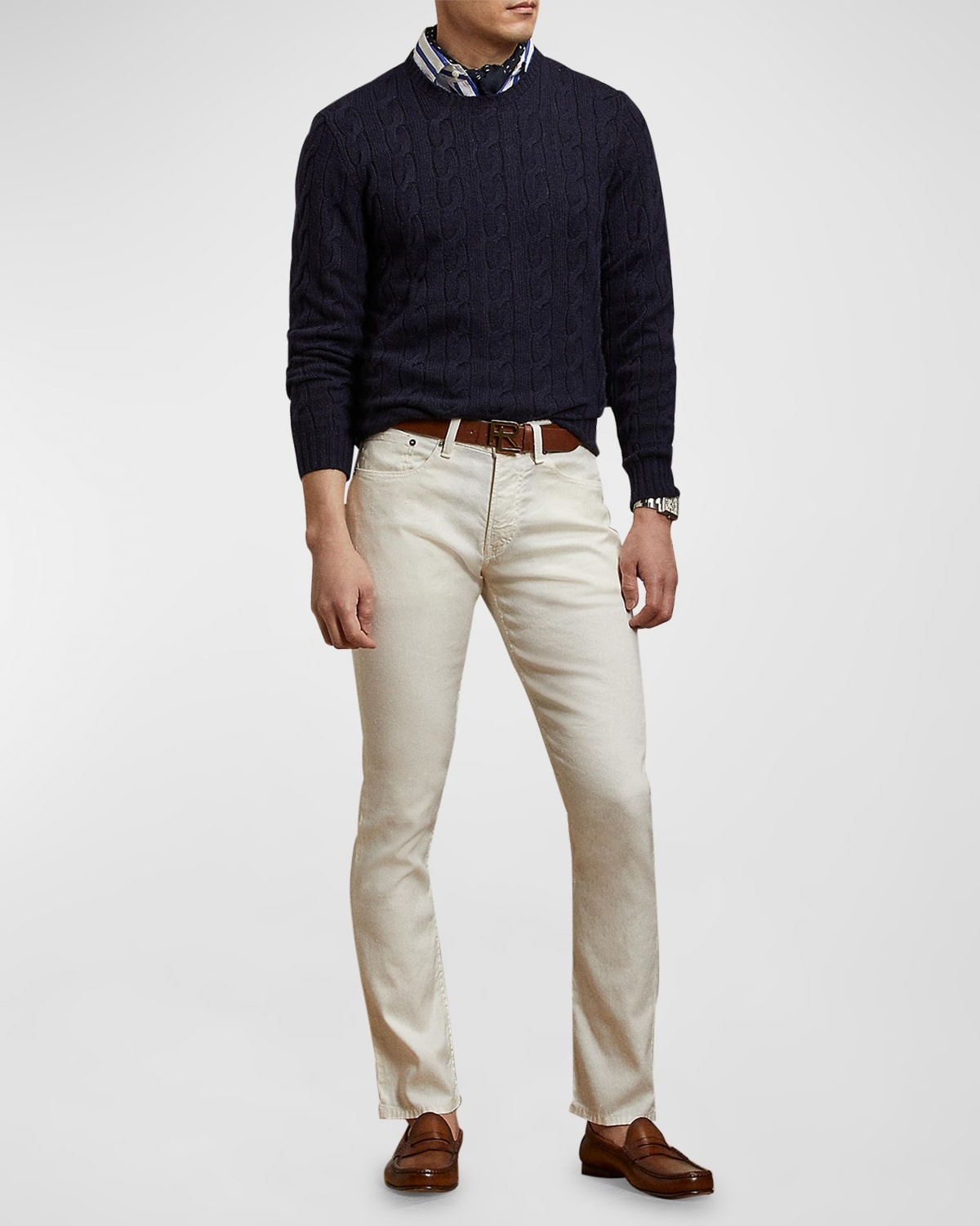 Men's Slim Linen-Cotton Jeans - 3