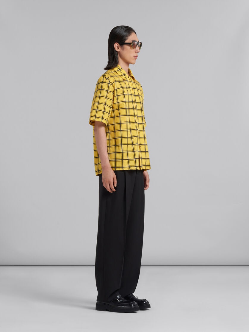 BLACK TROPICAL WOOL TAILORED TROUSERS - 5