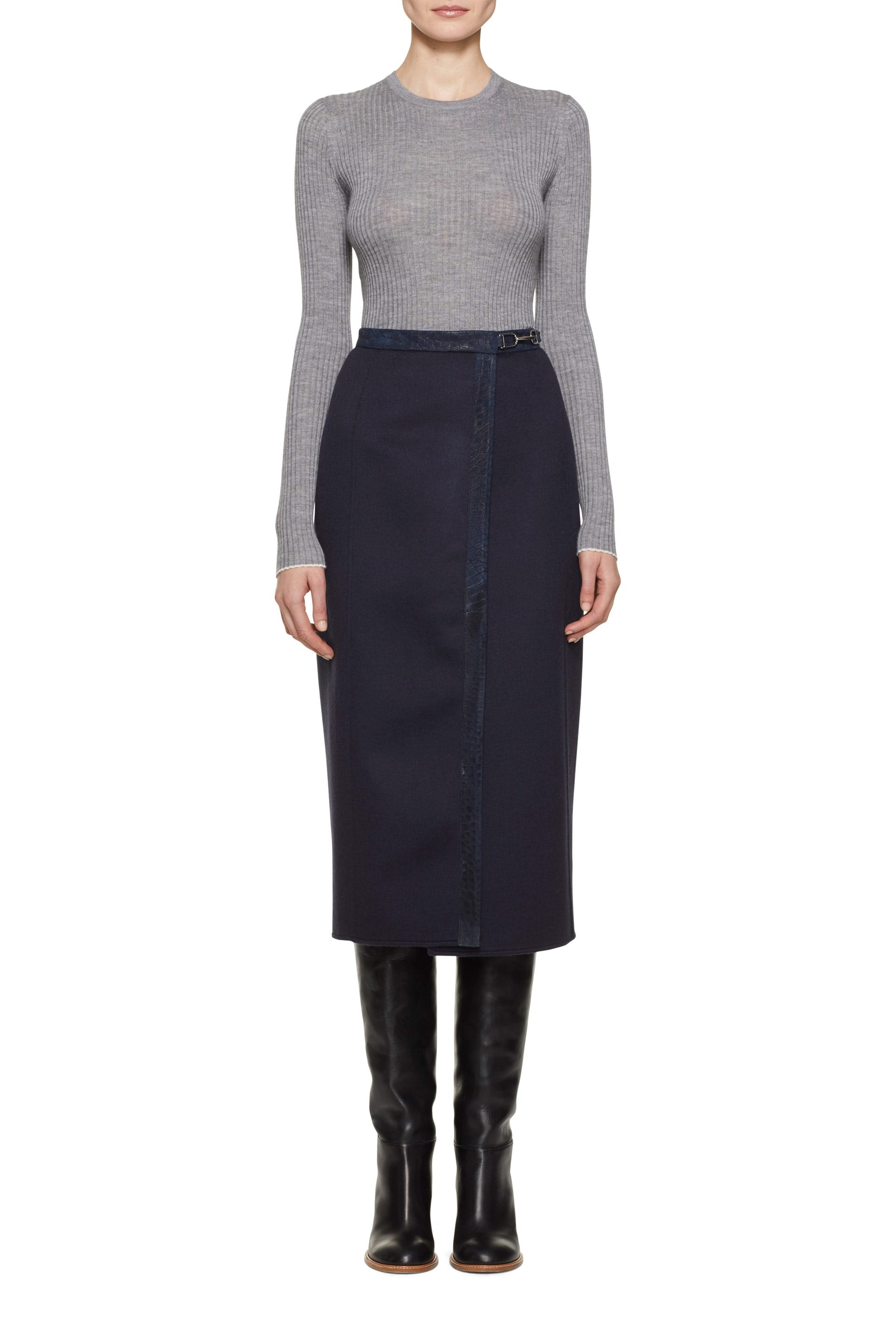 Browning Knit in Heather Grey Cashmere Silk - 2