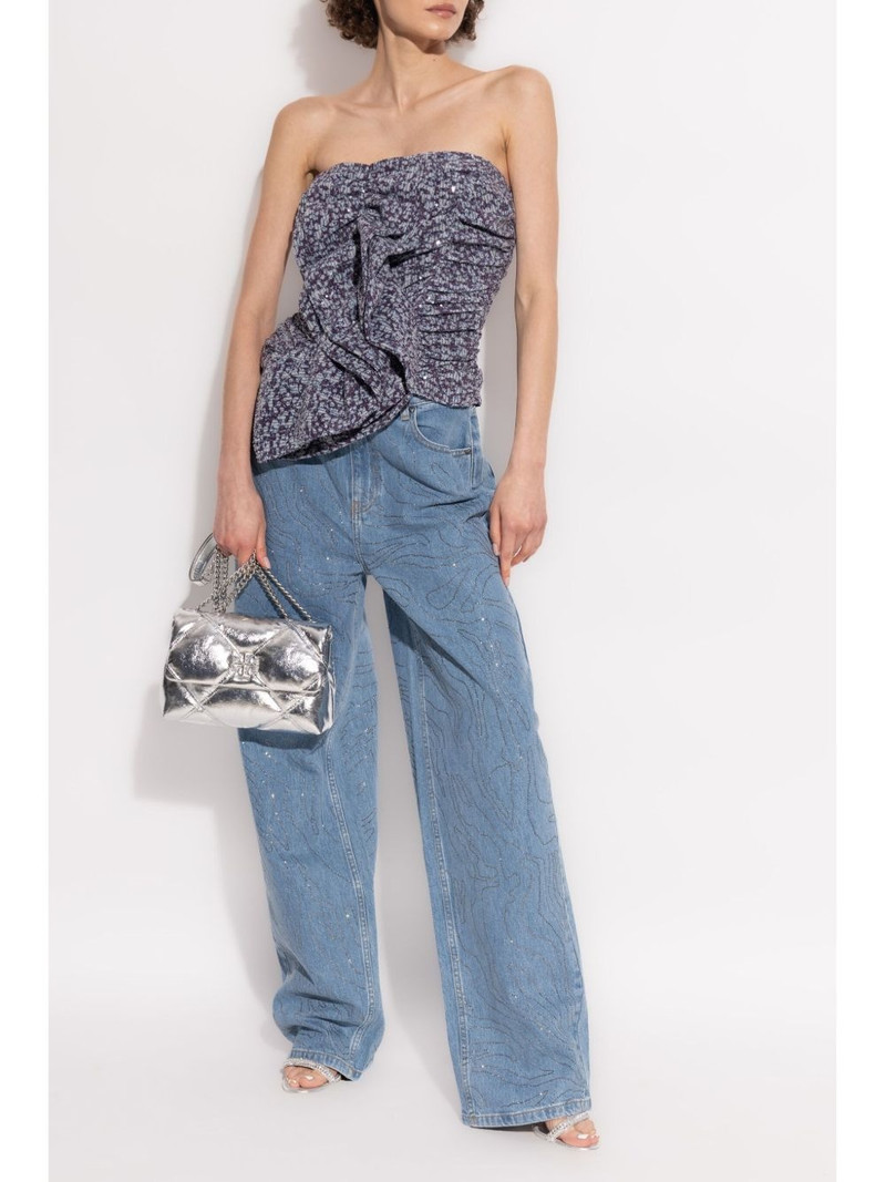 ROTATE ruched strapless top outlook