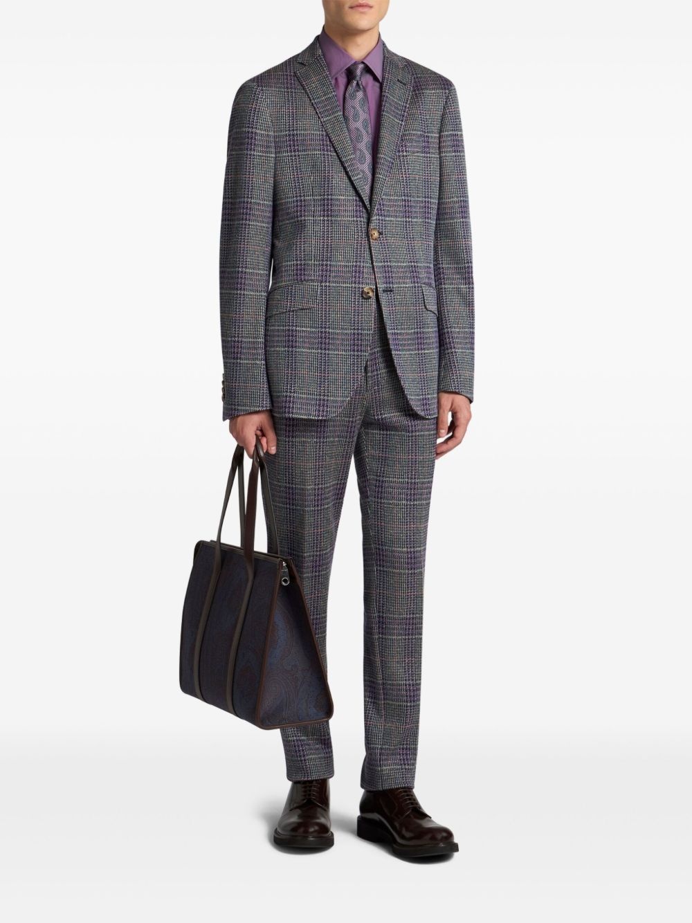 check-pattern trousers - 2